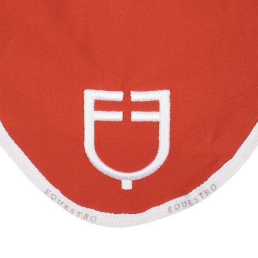 Bonnet anti-mouches en tissu technique avec logo GP Equestro Rouge brique / blanc