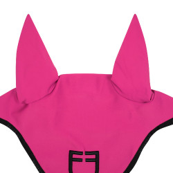 Bonnet anti-mouches en tissu technique avec logo GP Equestro Fuchsia / noir Bonnet anti-mouches en tissu technique avec logo GP Equestro Fuchsia / noir