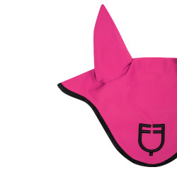 Bonnet anti-mouches en tissu technique avec logo GP Equestro Fuchsia / noir Bonnet anti-mouches en tissu technique avec logo GP Equestro Fuchsia / noir