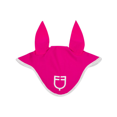 Bonnet anti-mouches en tissu technique avec logo GP Equestro Fuchsia / blanc Rose Bonnet anti-mouches en tissu technique avec logo GP Equestro Fuchsia / blanc Rose