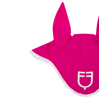 Bonnet anti-mouches en tissu technique avec logo GP Equestro Fuchsia / blanc Rose Bonnet anti-mouches en tissu technique avec logo GP Equestro Fuchsia / blanc Rose