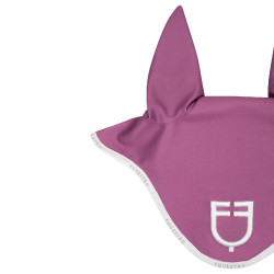 Bonnet anti-mouches en tissu technique avec logo GP Equestro Rose / blanc