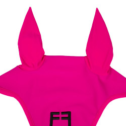 Bonnet anti-mouches en tissu technique avec logo Equestro Fuchsia / noir Rose Bonnet anti-mouches en tissu technique avec logo Equestro Fuchsia / noir Rose