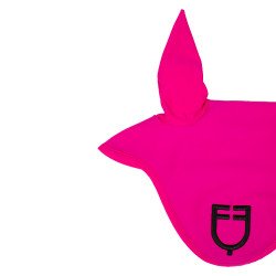 Bonnet anti-mouches en tissu technique avec logo Equestro Fuchsia / noir Rose Bonnet anti-mouches en tissu technique avec logo Equestro Fuchsia / noir Rose