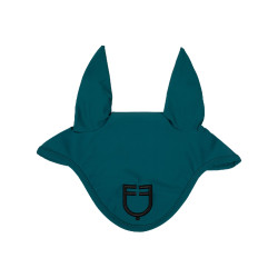 Bonnet anti-mouches en tissu technique avec logo Equestro Pétrol / noir Bleu