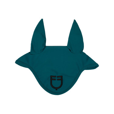 Bonnet anti-mouches en tissu technique avec logo Equestro Pétrol / noir Bleu