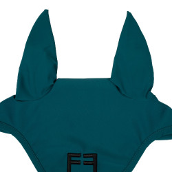 Bonnet anti-mouches en tissu technique avec logo Equestro Pétrol / noir Bleu