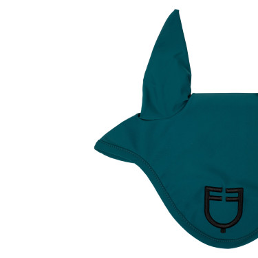 Bonnet anti-mouches en tissu technique avec logo Equestro Pétrol / noir Bleu