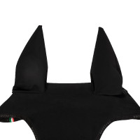 Bonnet anti-mouches en tissu technique avec attache au muserolle Equestro Noir / noir