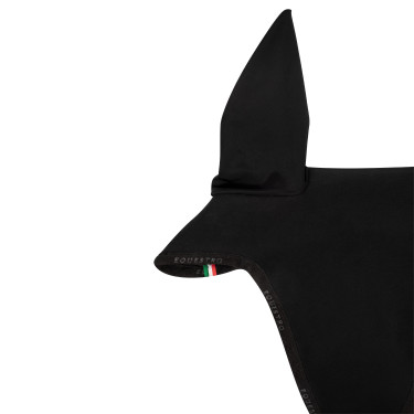 Bonnet anti-mouches en tissu technique avec attache au muserolle Equestro Bonnet anti-mouches en tissu technique avec attache au muserolle Equestro