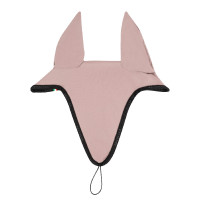 Bonnet anti-mouches en tissu technique avec attache au muserolle Equestro Rose cameo / noir