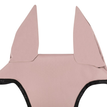 Bonnet anti-mouches en tissu technique avec attache au muserolle Equestro Rose cameo / noir