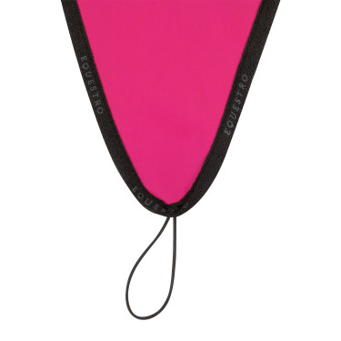 Bonnet anti-mouches en tissu technique avec attache au muserolle Equestro Fuchsia / noir Rose