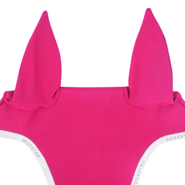 Bonnet anti-mouches en tissu technique avec attache au muserolle Equestro Bonnet anti-mouches en tissu technique avec attache au muserolle Equestro