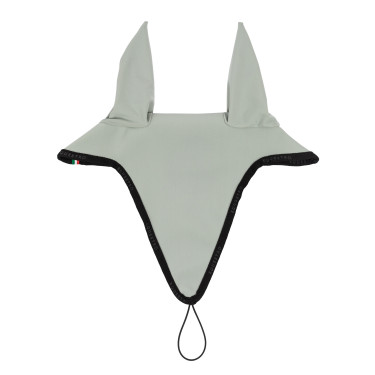 Bonnet anti-mouches en tissu technique avec attache au muserolle Equestro Vert clair / noir