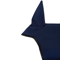 Bonnet anti-mouches en tissu technique avec attache au muserolle Equestro Marine / noir Bleu