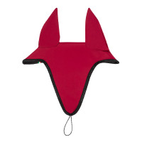 Bonnet anti-mouches en tissu technique avec attache au muserolle Equestro Vin / noir Rouge