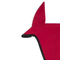 Bonnet anti-mouches en tissu technique avec attache au muserolle Equestro Vin / noir Rouge