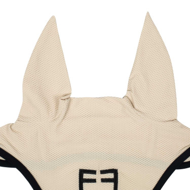 Bonnet anti-mouches en tissu perforé avec logo Black Line Edition Equestro Bonnet anti-mouches en tissu perforé avec logo Black Line Edition Equestro