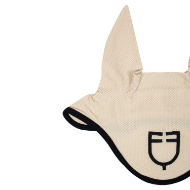 Bonnet anti-mouches en tissu perforé avec logo Black Line Edition Equestro Bonnet anti-mouches en tissu perforé avec logo Black Line Edition Equestro