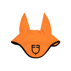 Bonnet anti-mouches en tissu perforé avec logo Black Line Edition Equestro Orange