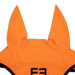 Bonnet anti-mouches en tissu perforé avec logo Black Line Edition Equestro Orange Bonnet anti-mouches en tissu perforé avec logo Black Line Edition Equestro Orange