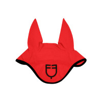 Bonnet anti-mouches en tissu perforé avec logo Black Line Edition Equestro Rouge