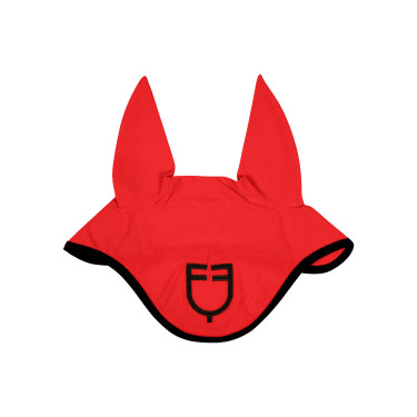 Bonnet anti-mouches en tissu perforé avec logo Black Line Edition Equestro Bonnet anti-mouches en tissu perforé avec logo Black Line Edition Equestro