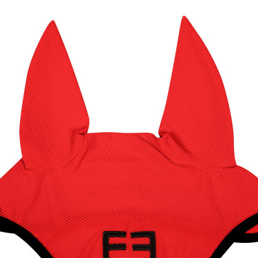 Bonnet anti-mouches en tissu perforé avec logo Black Line Edition Equestro Bonnet anti-mouches en tissu perforé avec logo Black Line Edition Equestro