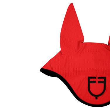 Bonnet anti-mouches en tissu perforé avec logo Black Line Edition Equestro Bonnet anti-mouches en tissu perforé avec logo Black Line Edition Equestro