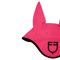 Bonnet anti-mouches en tissu perforé avec logo Black Line Edition Equestro Chèvrefeuille Rose