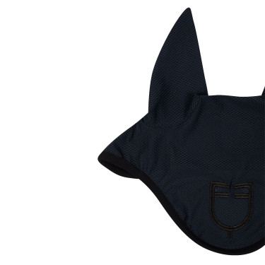 Bonnet anti-mouches en tissu perforé avec logo Black Line Edition Equestro Bonnet anti-mouches en tissu perforé avec logo Black Line Edition Equestro
