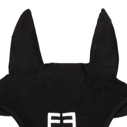 Bonnet anti-mouches en tissu perforé avec logo Black Line Edition Equestro Noir