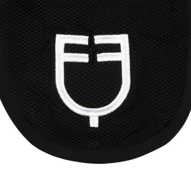 Bonnet anti-mouches en tissu perforé avec logo Black Line Edition Equestro Noir Bonnet anti-mouches en tissu perforé avec logo Black Line Edition Equestro Noir