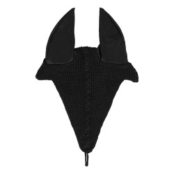 Bonnet anti-mouches en maille avec attache à la muserolle Equestro Noir