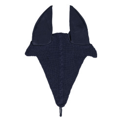 Bonnet anti-mouches en maille avec attache à la muserolle Equestro Marine Bleu marine