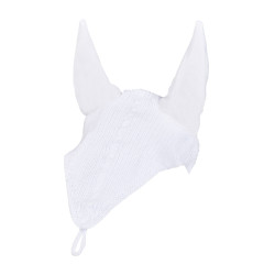 Bonnet anti-mouches en maille avec attache à la muserolle Equestro Blanc