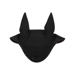 Bonnet anti-mouches en lycra avec logo en silicone Acavallo Noir / noir