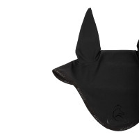 Bonnet anti-mouches en lycra avec logo en silicone Acavallo Noir / noir