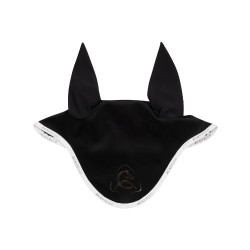 Bonnet anti-mouches en lycra avec logo en silicone Acavallo Noir / blanc
