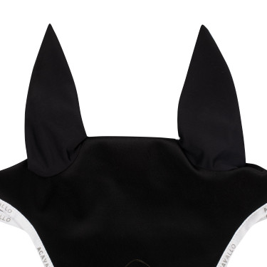 Bonnet anti-mouches en lycra avec logo en silicone Acavallo Noir / blanc Bonnet anti-mouches en lycra avec logo en silicone Acavallo Noir / blanc