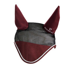 Bonnet anti-mouches en coton et tissu perforé Diamond Equestro Bordeaux Bonnet anti-mouches en coton et tissu perforé Diamond Equestro Bordeaux