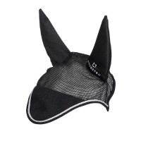 Bonnet anti-mouches en coton et tissu perforé Diamond Equestro Noir