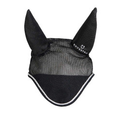 Bonnet anti-mouches en coton et tissu perforé Diamond Equestro Noir