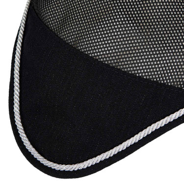 Bonnet anti-mouches en coton et tissu perforé Diamond Equestro Noir Bonnet anti-mouches en coton et tissu perforé Diamond Equestro Noir