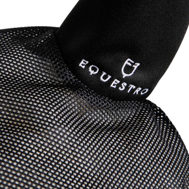 Bonnet anti-mouches en coton et tissu perforé Diamond Equestro Noir Bonnet anti-mouches en coton et tissu perforé Diamond Equestro Noir