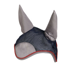 Bonnet anti-mouches en coton et microfibre Equestro Marine / rouge / gris Bleu marine