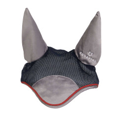 Bonnet anti-mouches en coton et microfibre Equestro Marine / rouge / gris Bleu marine
