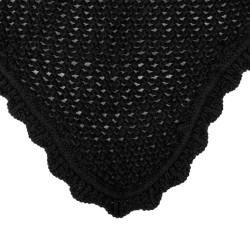 Bonnet anti-mouches en coton avec oreilles élastiques Equestro Noir Bonnet anti-mouches en coton avec oreilles élastiques Equestro Noir