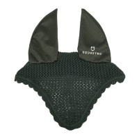 Bonnet anti-mouches en coton avec oreilles élastiques Equestro Noir